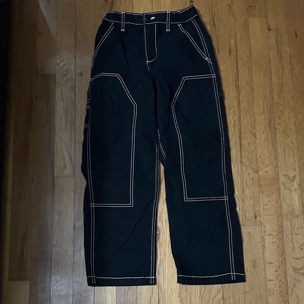 Girls Old Navy Size 10 Cargo Black Pants with Contrast Stitching